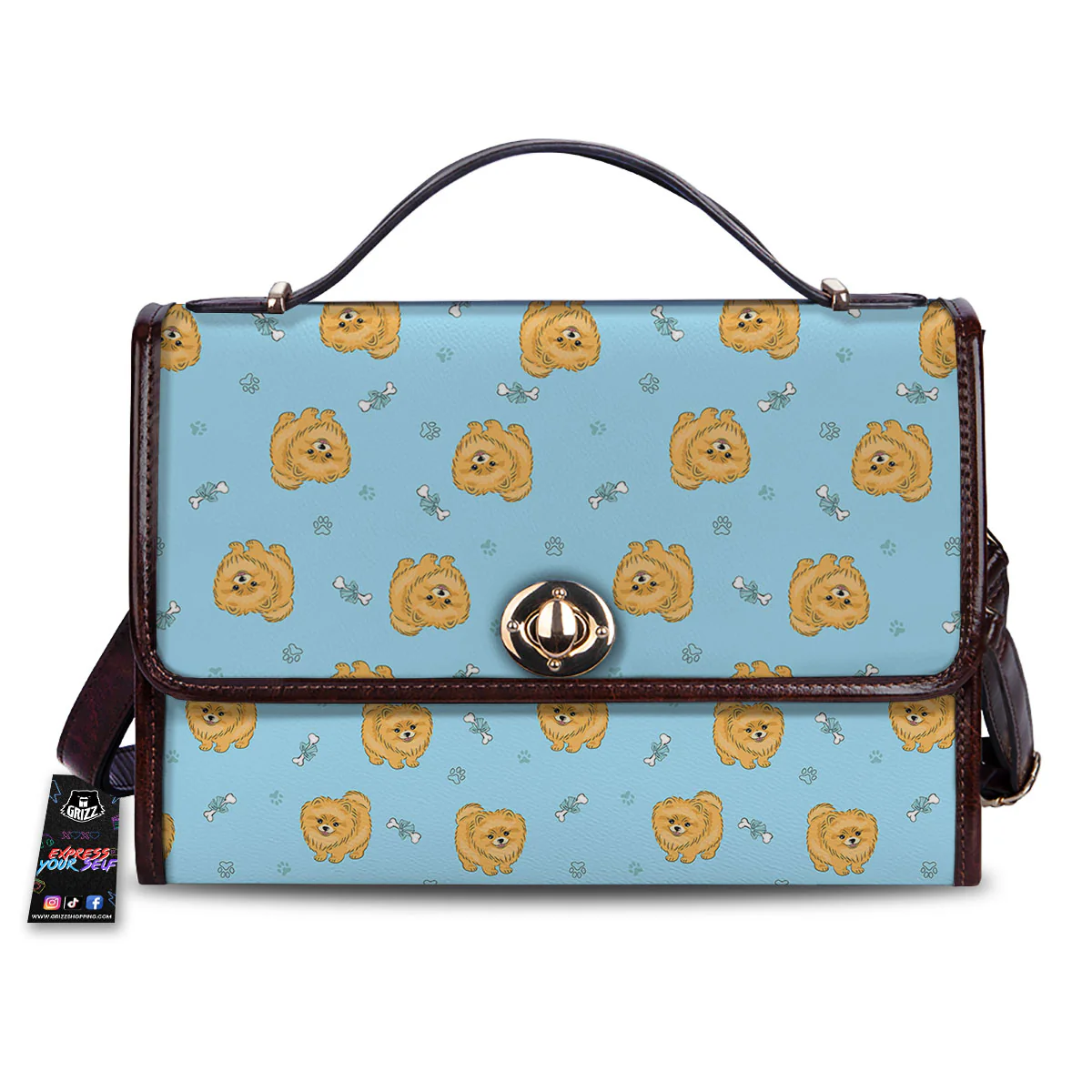 Pomeranian Little Print Pattern Women's Satchel Bag