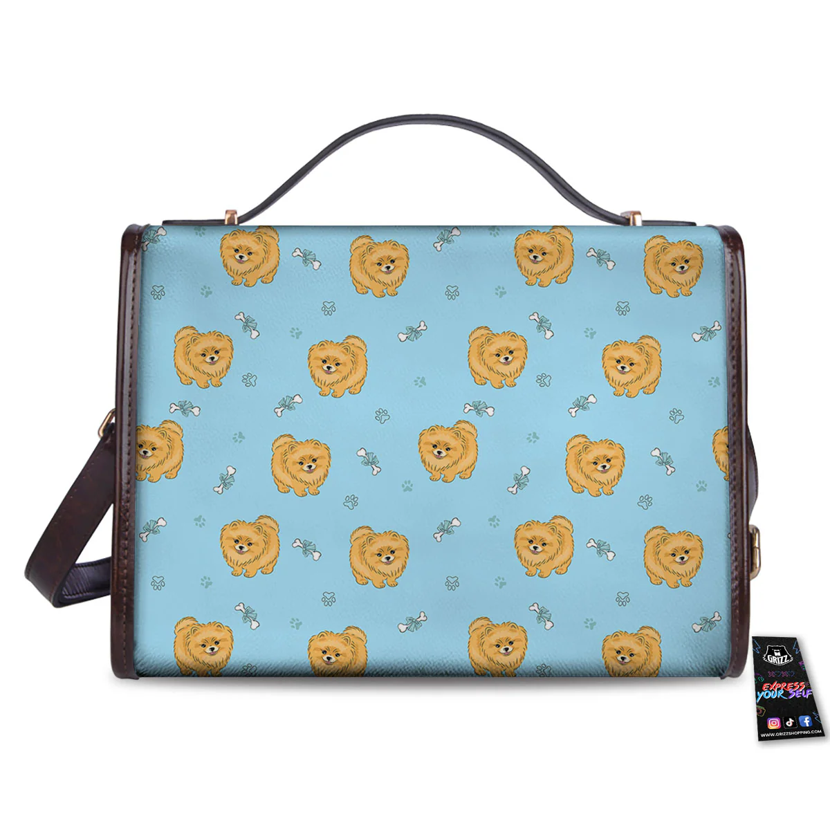 Pomeranian Little Print Pattern Women's Satchel Bag - Image 2