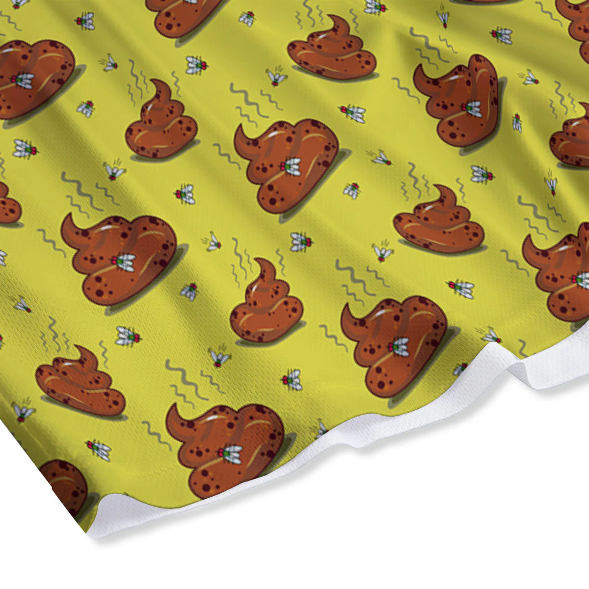 Poop Brown Print Pattern Mesh Shorts - Image 4