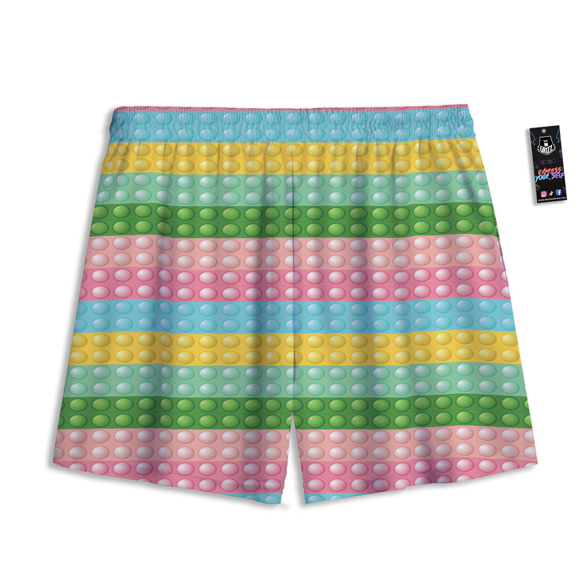 Pop It Pastel Color Print Pattern Mesh Shorts - Image 2