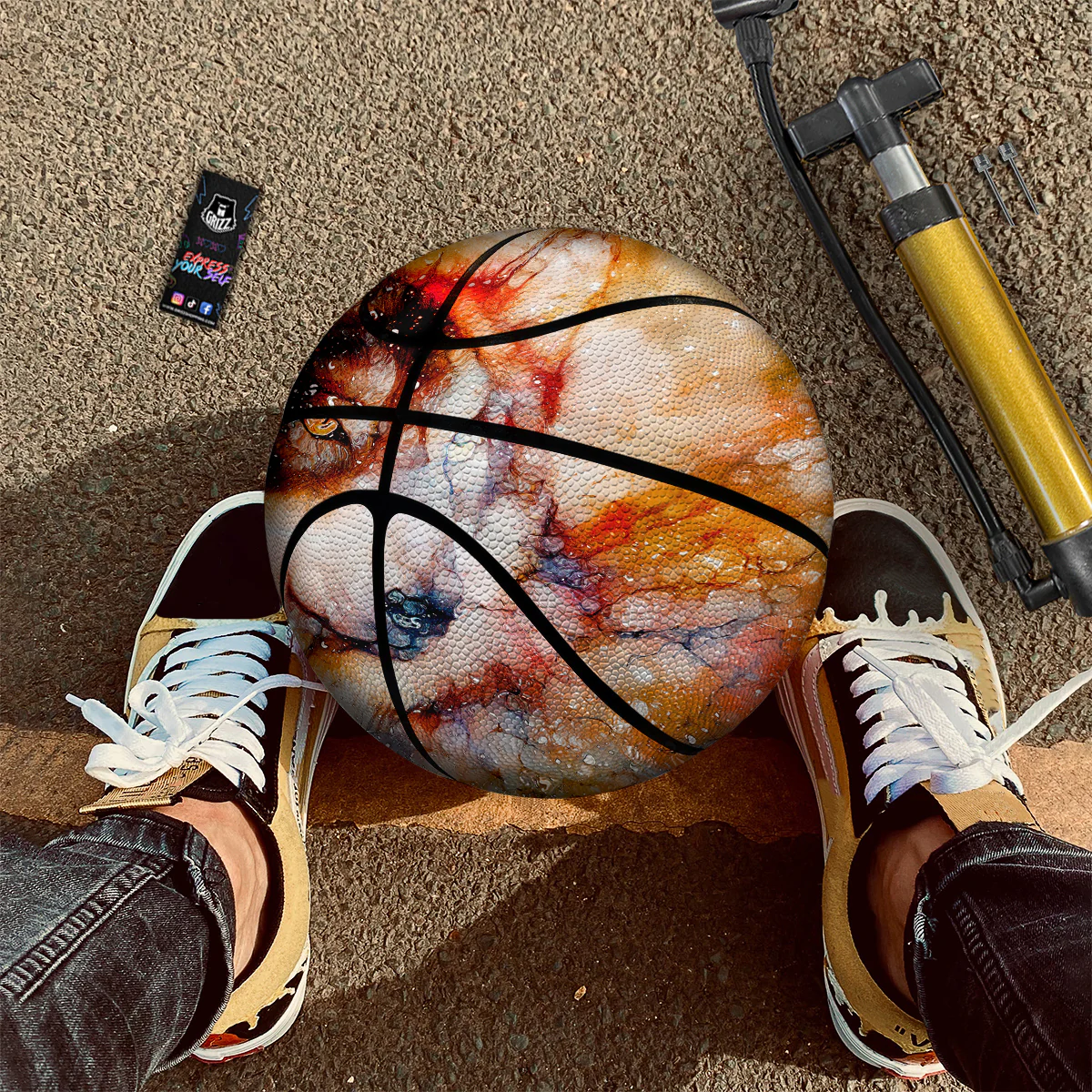 Portrait Cosmic Wolf Print Basketball - Image 3