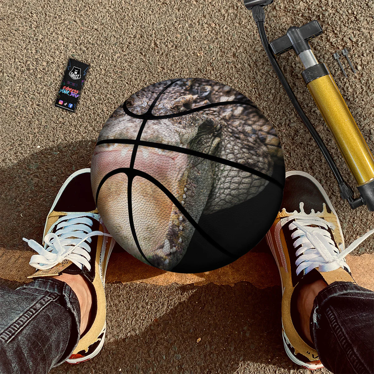 Portrait Crocodile Print Basketball - Image 2