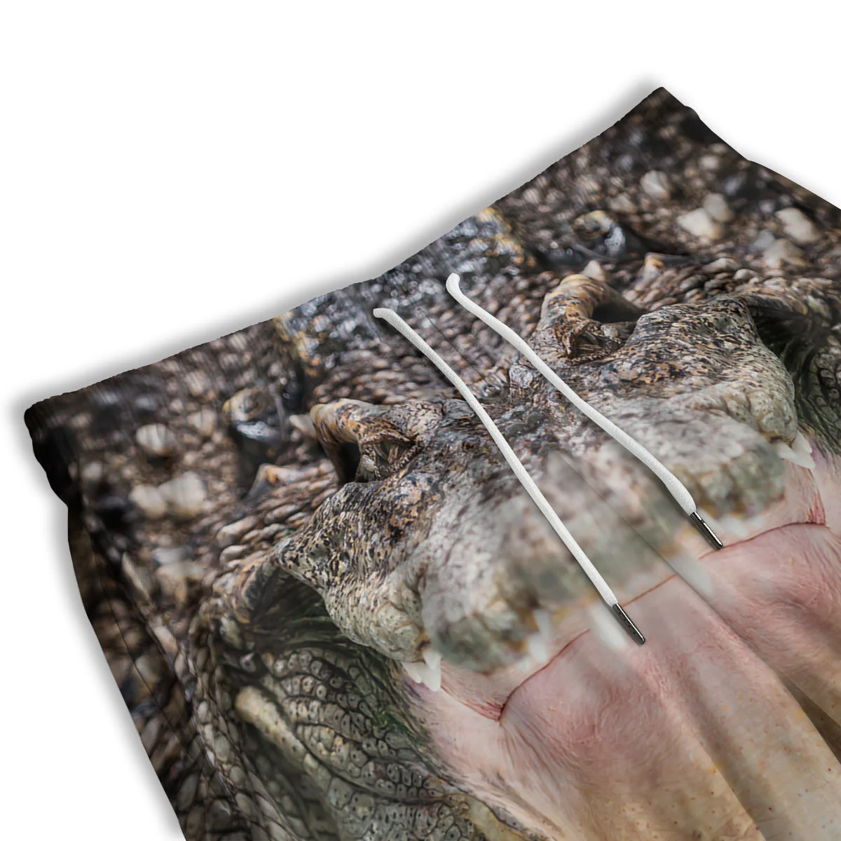 Portrait Crocodile Print Men's Athletic Shorts - Image 3