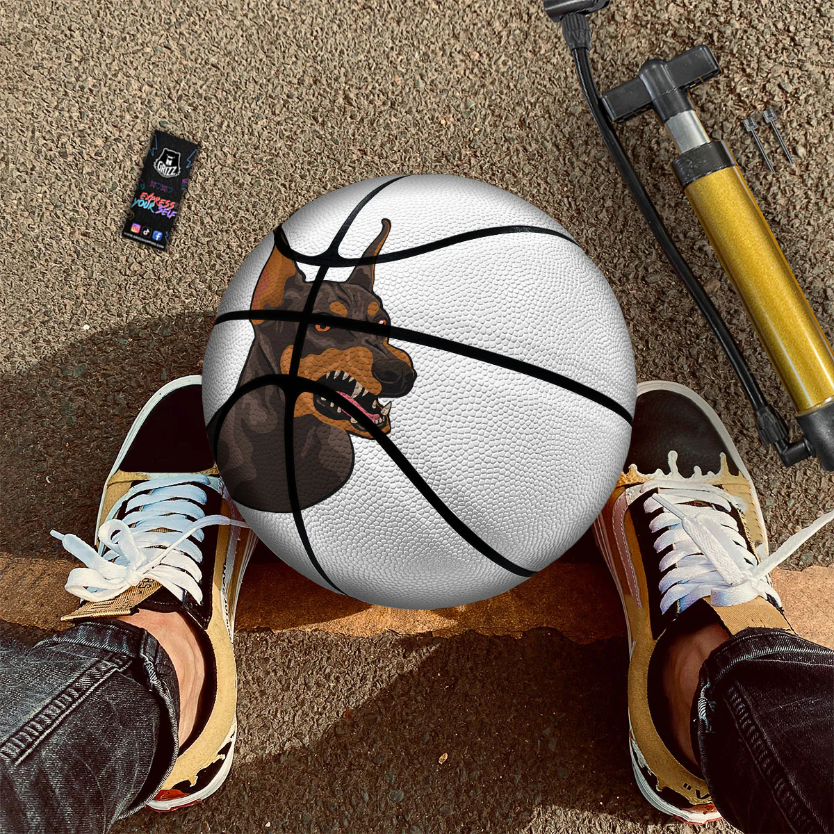 Portrait Dobermann Print Basketball - Image 2