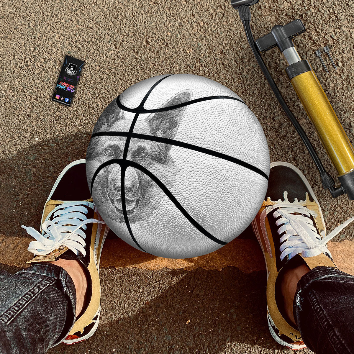 Portrait Dog German Shepherd Print Basketball - Image 2