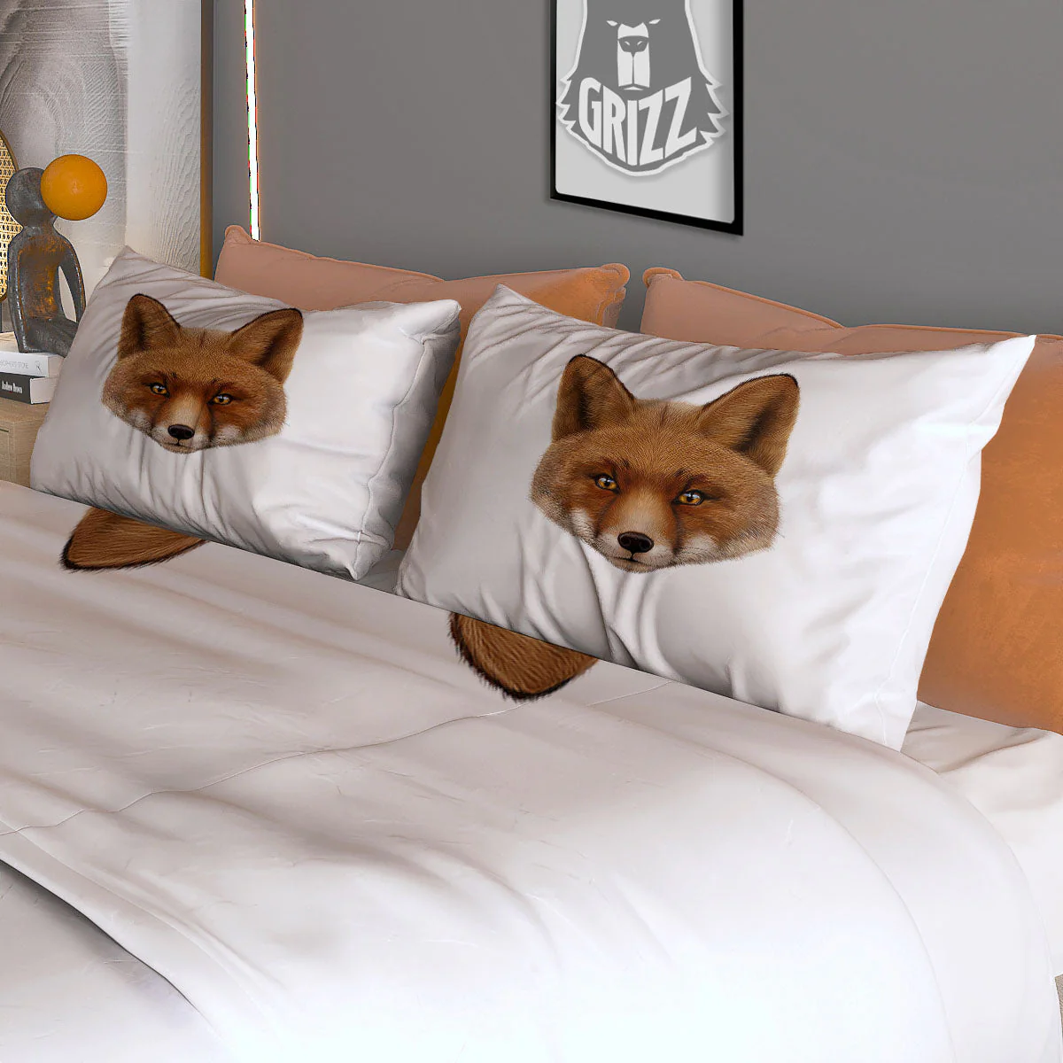 Portrait Fox Print Duvet Cover Bedding Set - Image 3