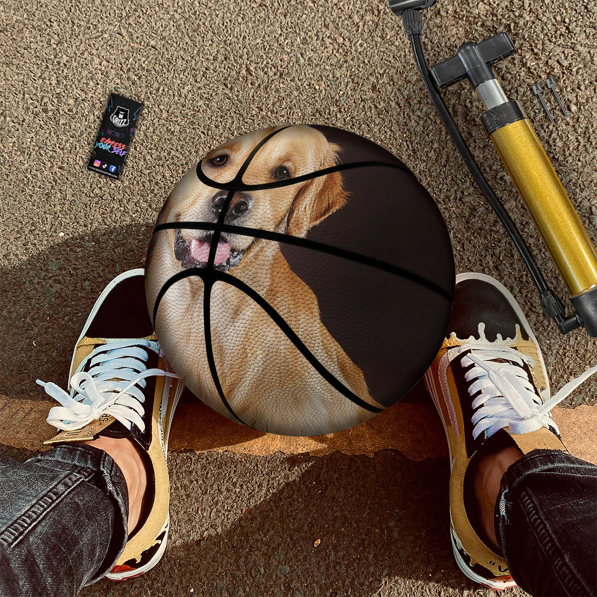 Portrait Golden Retriever Print Basketball - Image 2