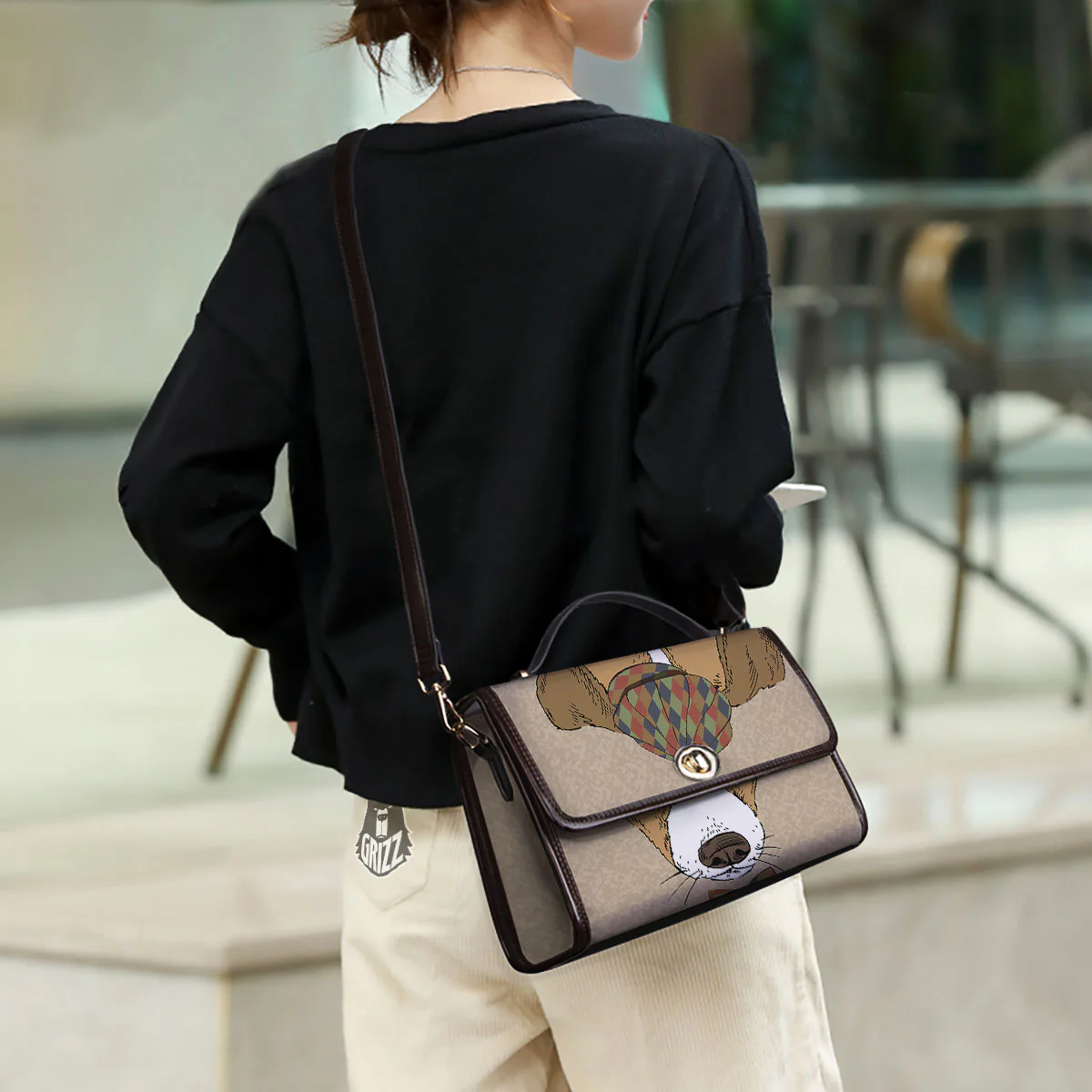Portrait Jack Russell Terrier Print Women's Satchel Bag - Image 3