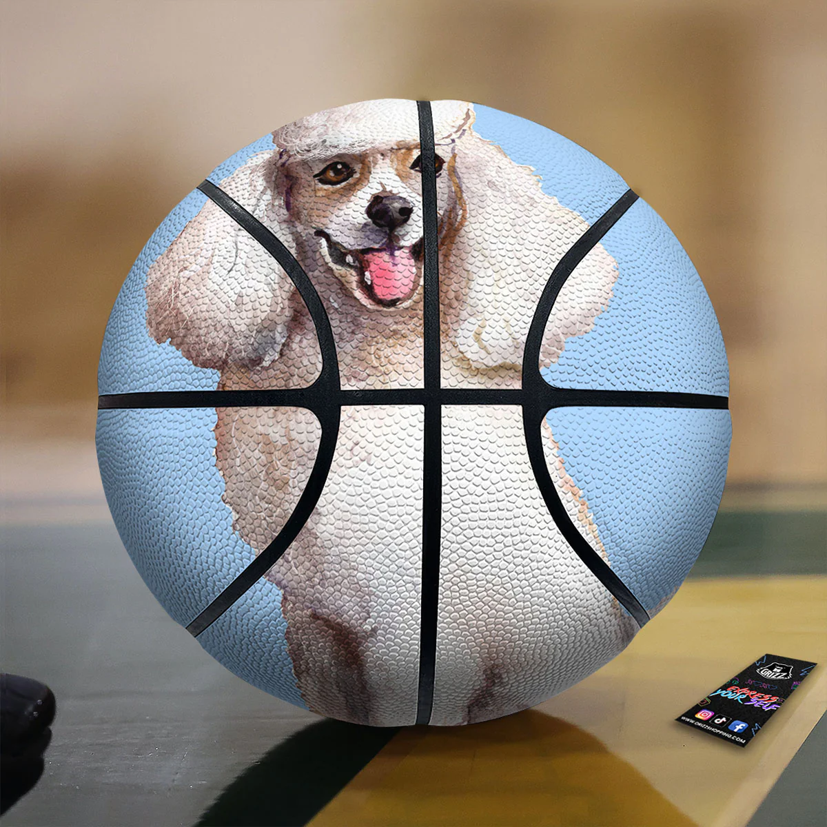 Portrait Poodle Print Basketball