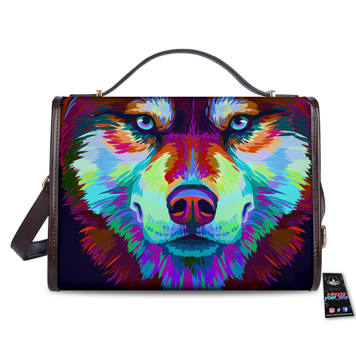 Portrait Siberian Husky Print Women's Satchel Bag - Image 2