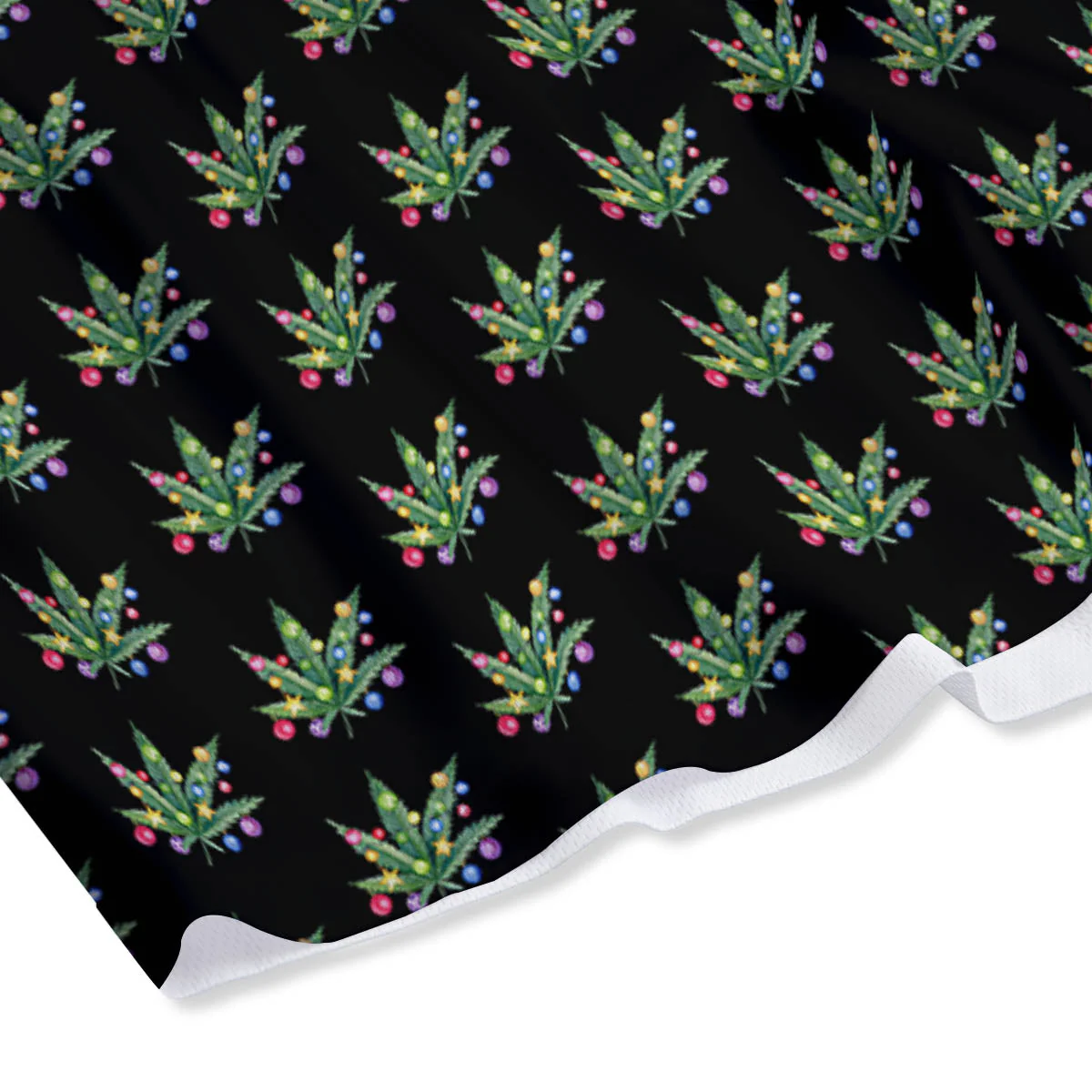 Pot Leaf Christmas Print Pattern Mesh Shorts - Image 4