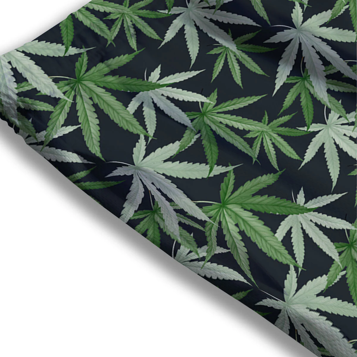 Pot Leaf Green Print Pattern Mesh Shorts - Image 3
