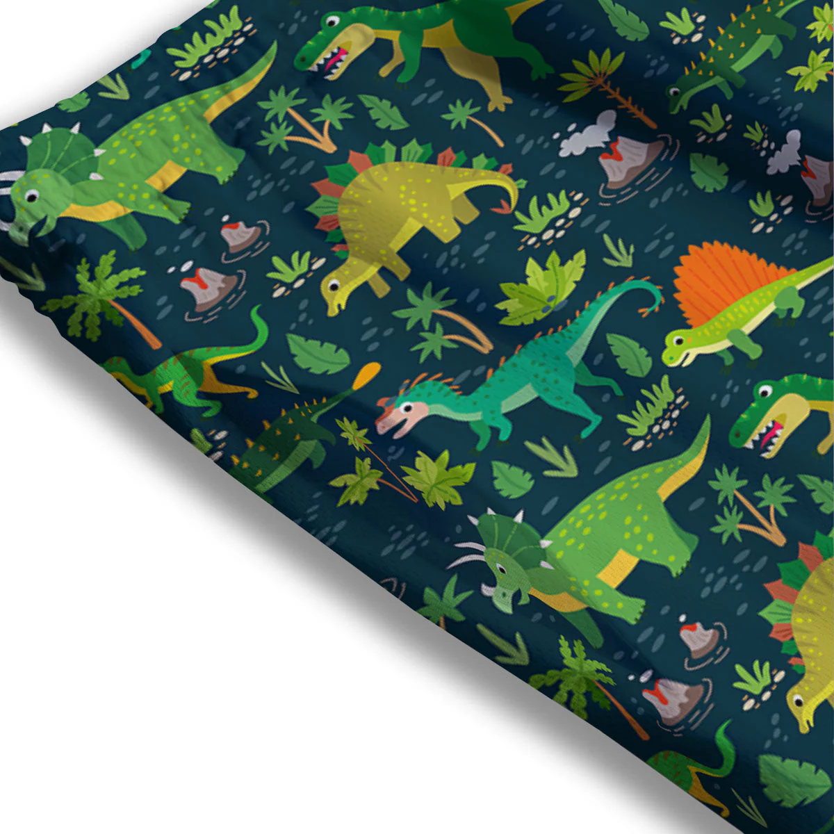 Prehistoric Plants And Dinosaur Print Mesh Shorts - Image 3