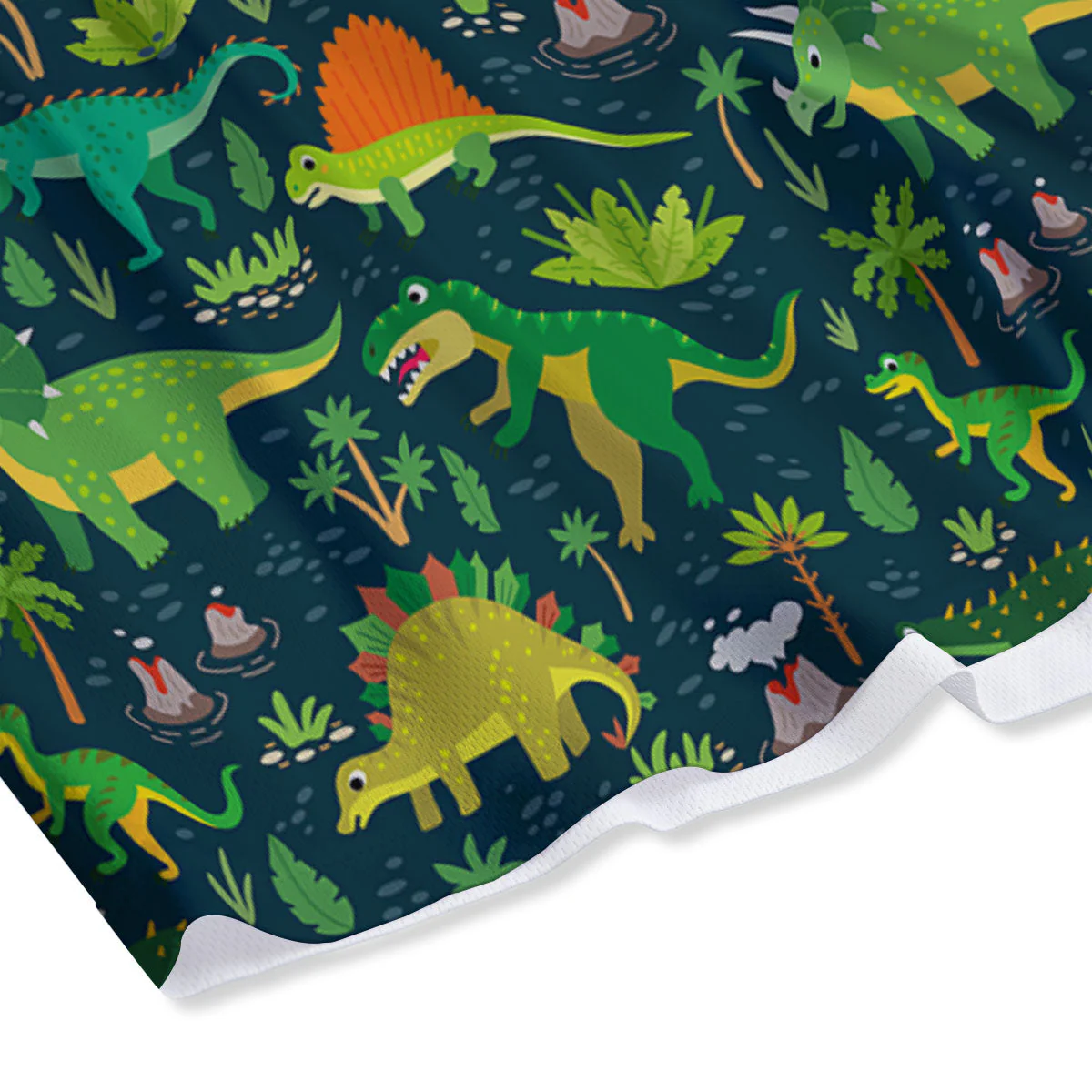 Prehistoric Plants And Dinosaur Print Mesh Shorts - Image 4