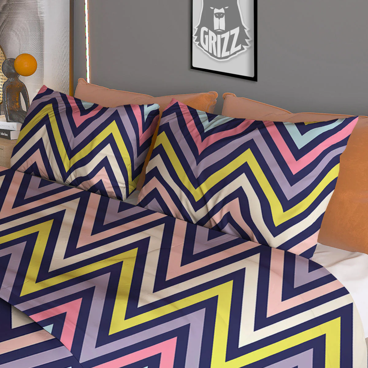 Pride Zigzag Rainbow Gay Print Pattern Duvet Cover Bedding Set - Image 3