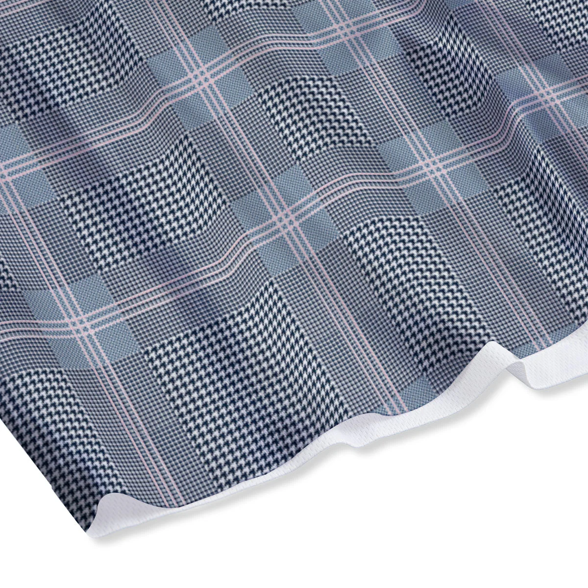 Prince of Wales Navy Blue Check Print Mesh Shorts - Image 4