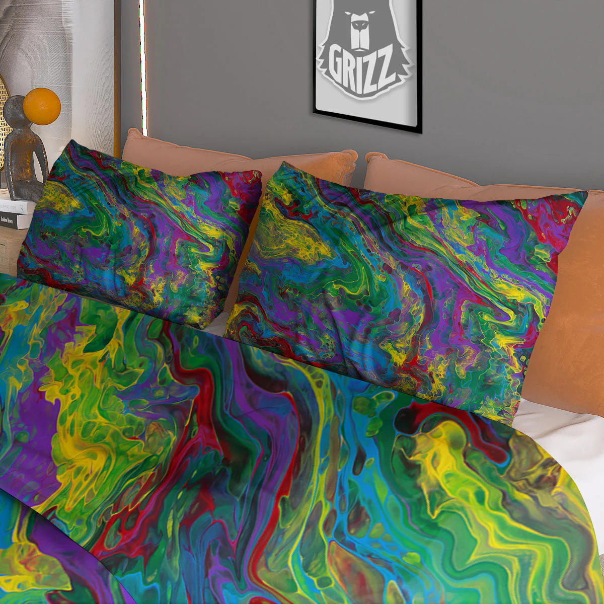 Psychedelic Abstract Print Duvet Cover Bedding Set - Image 3