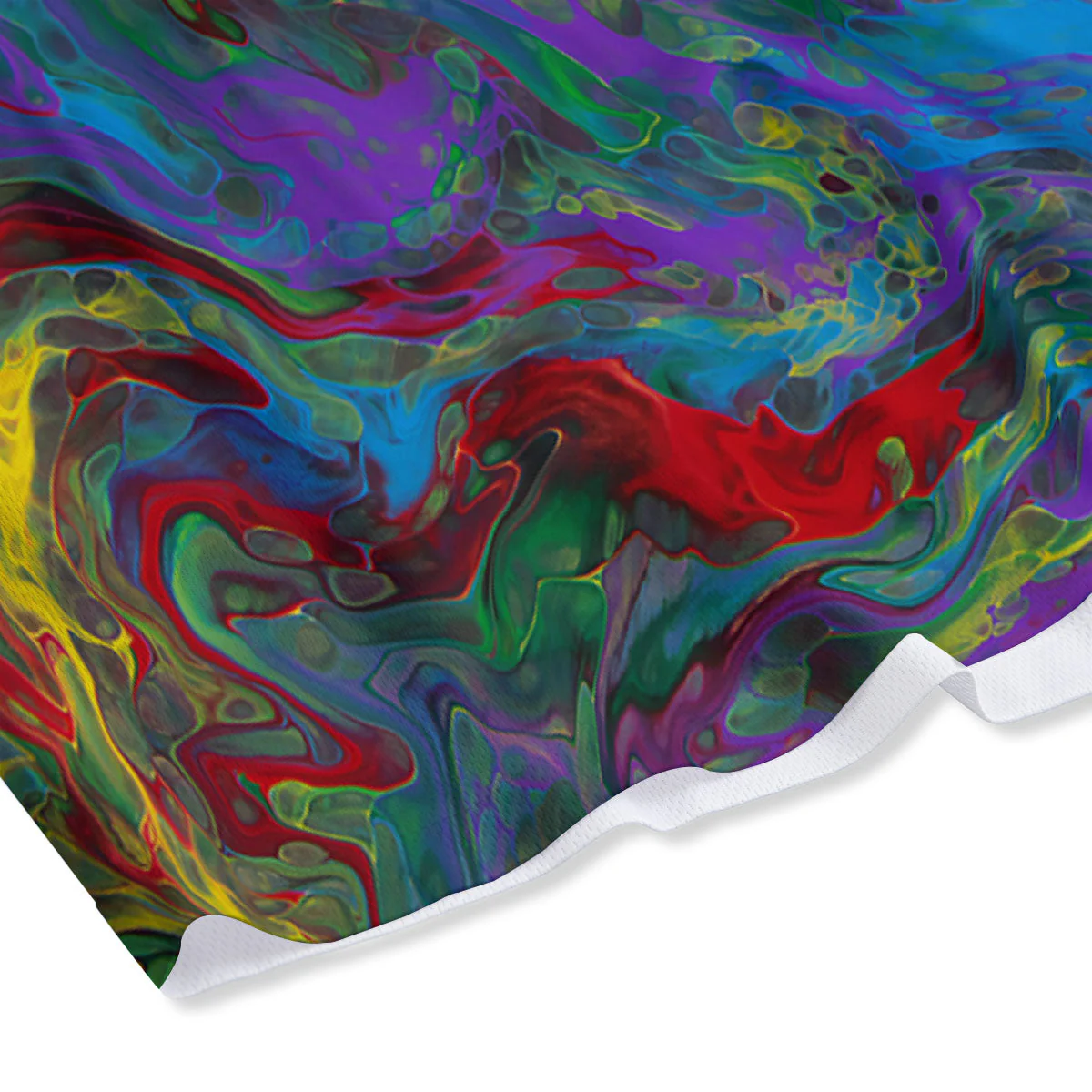 Psychedelic Abstract Print Mesh Shorts - Image 4