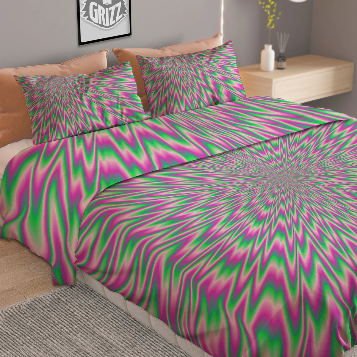 Psychedelic Optical Illusion Twinkle Duvet Cover Bedding Set - Image 2
