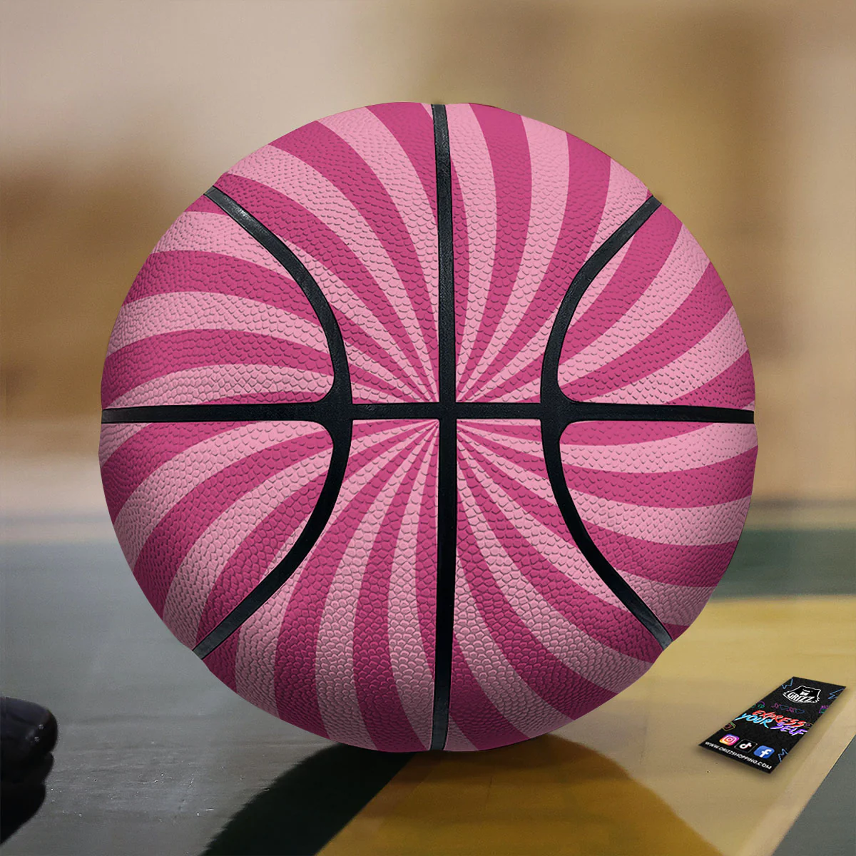 Psychedelic Swirl Pink Print Basketball