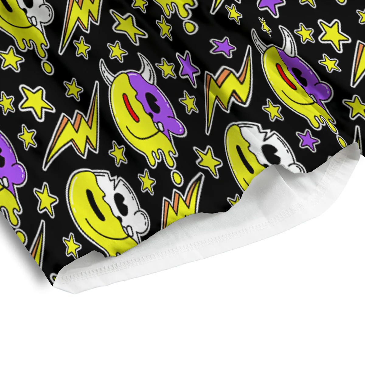 Psychedelic Trippy Acid Emoji Print Pattern Men's Athletic Shorts - Image 4