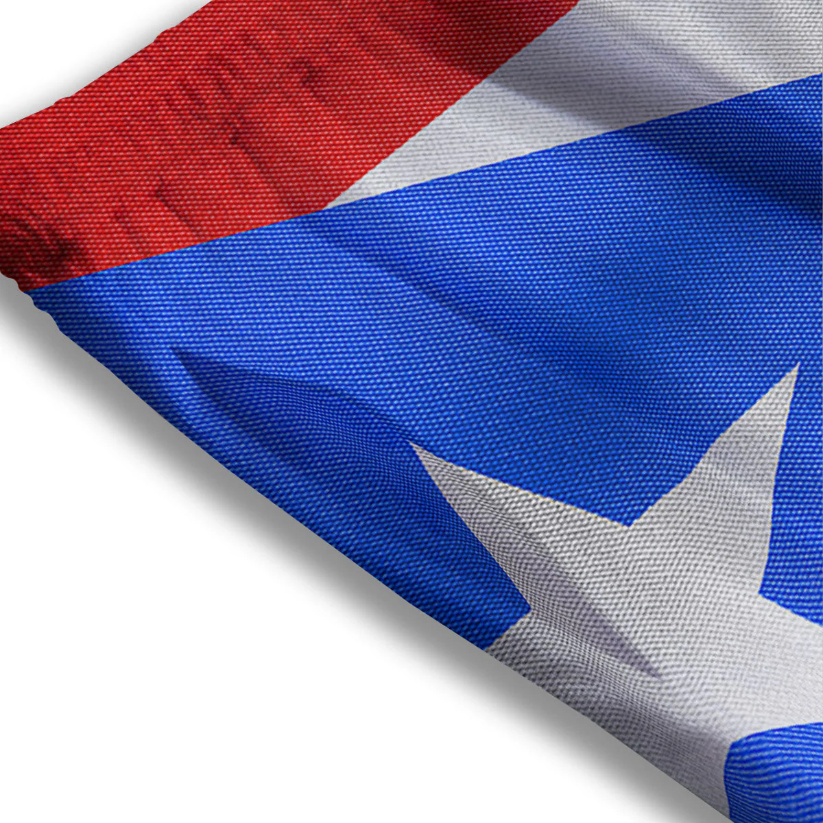 Puerto Rican Wrinkled Flag Print Mesh Shorts - Image 3