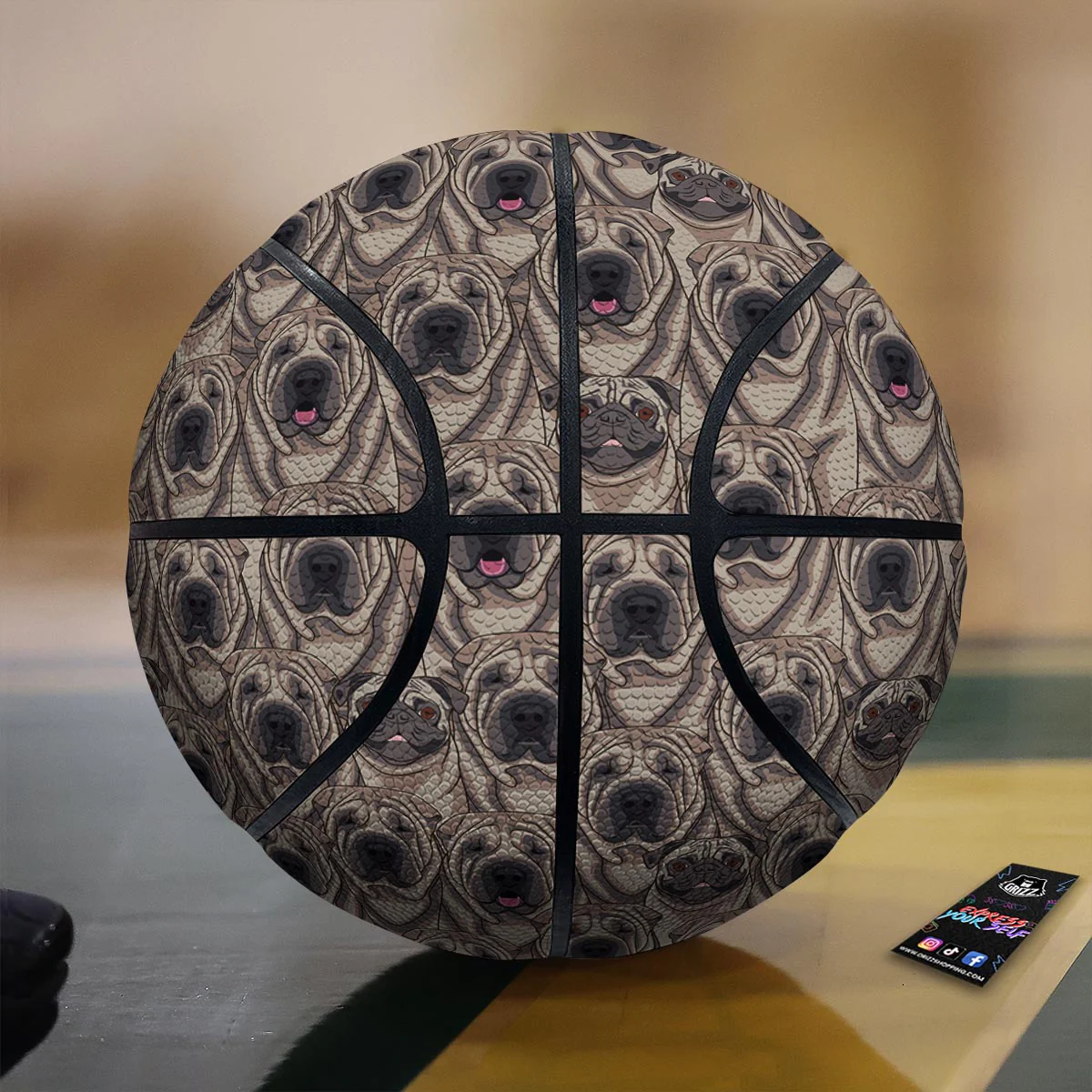 Pug And Shar Pei Print Pattern Basketball