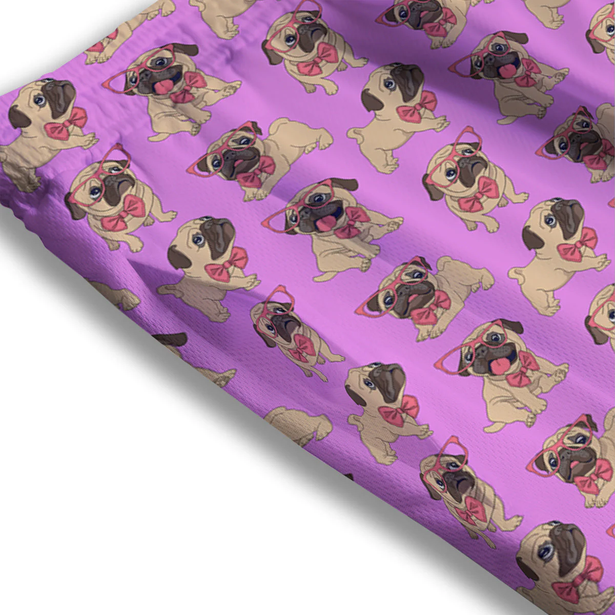 Pug Cute Print Pattern Mesh Shorts - Image 3