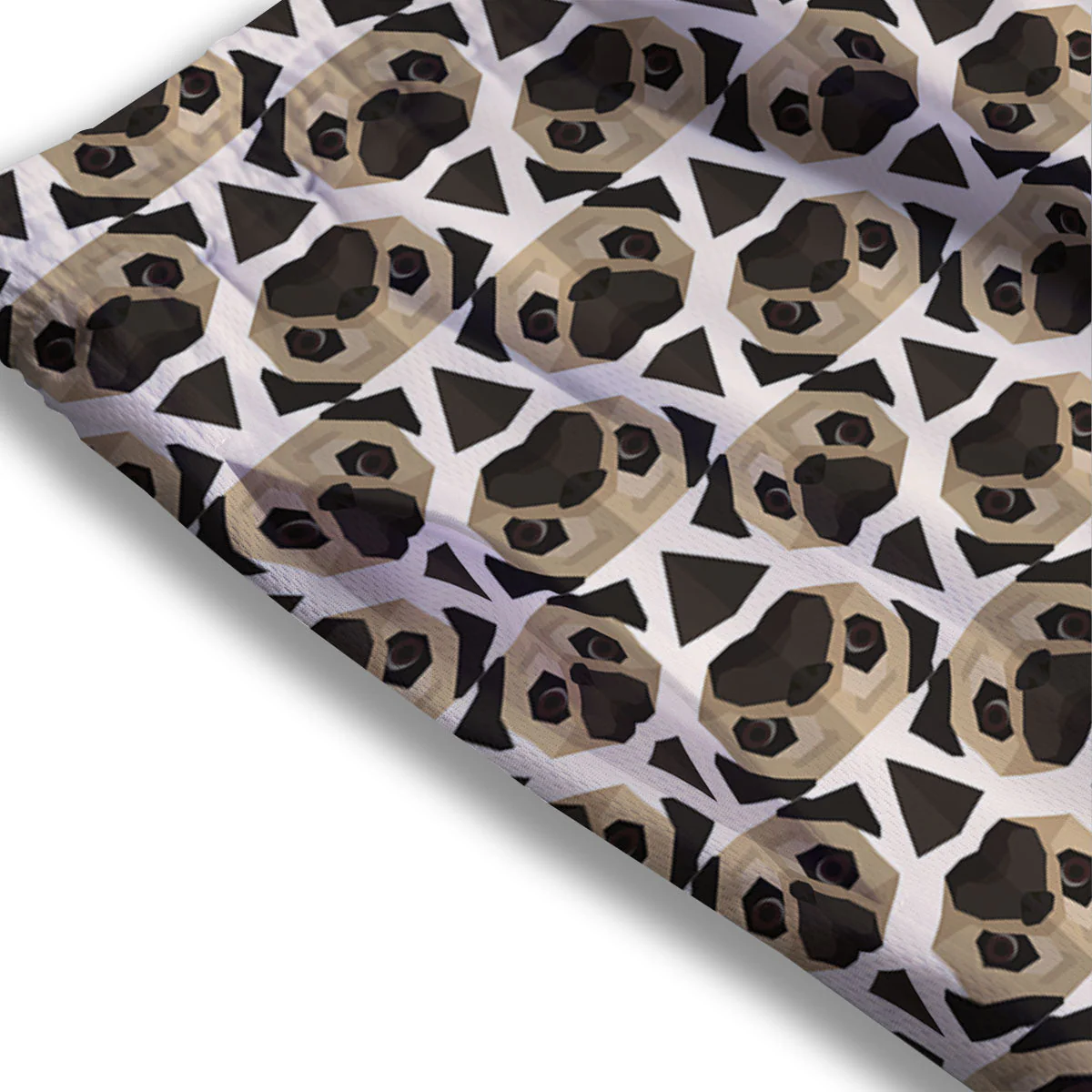 Pug Geometric Print Pattern Mesh Shorts - Image 3