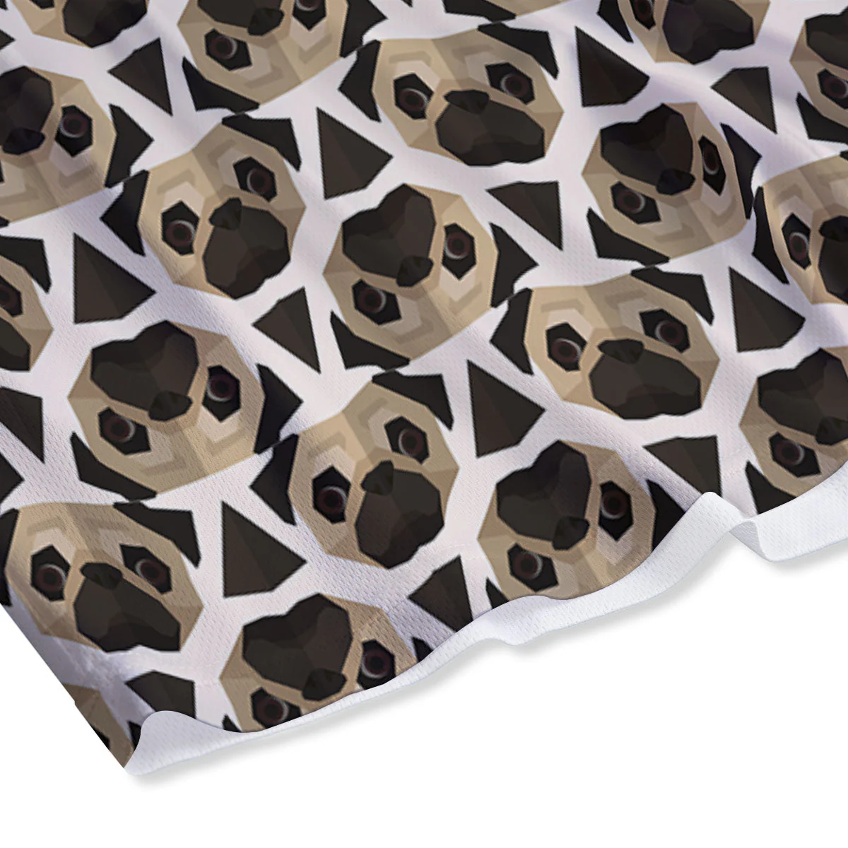 Pug Geometric Print Pattern Mesh Shorts - Image 4