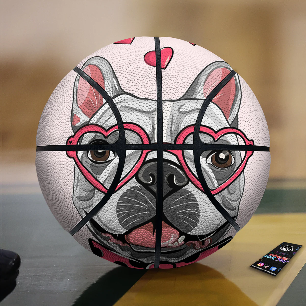 Pug With Glasses Cute Print Cute Basketball