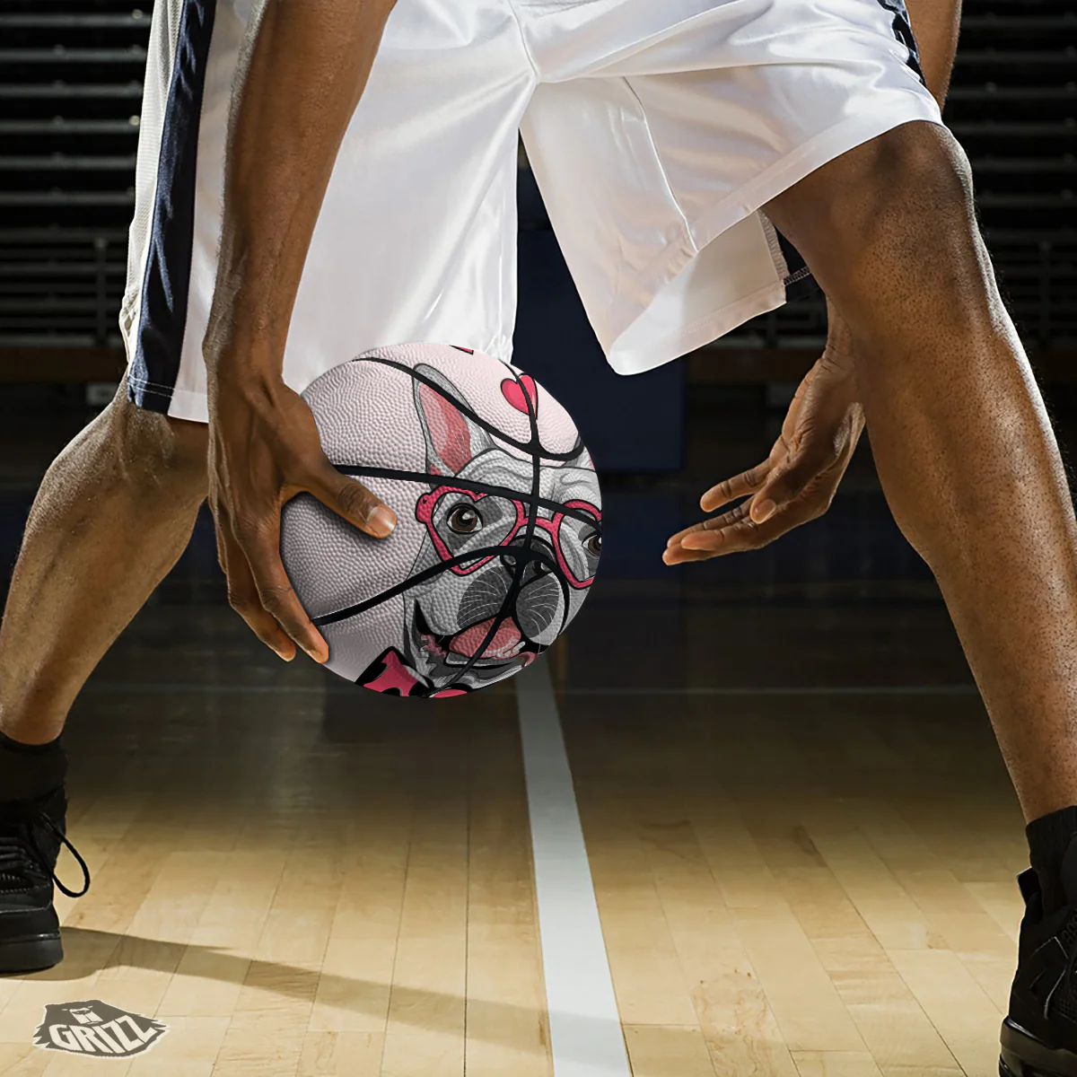 Pug With Glasses Cute Print Cute Basketball - Image 3