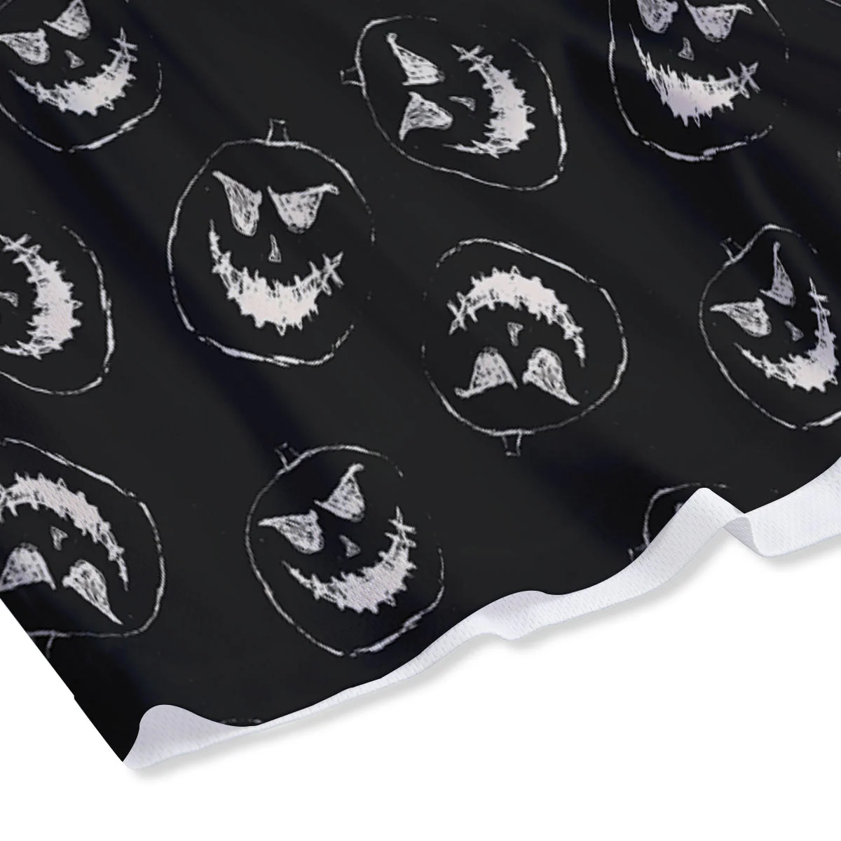Pumpkin Faces Halloween Print Pattern Mesh Shorts - Image 4
