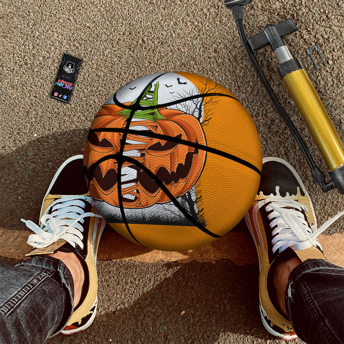 Pumpkin Halloween Character Print Basketball - Image 2
