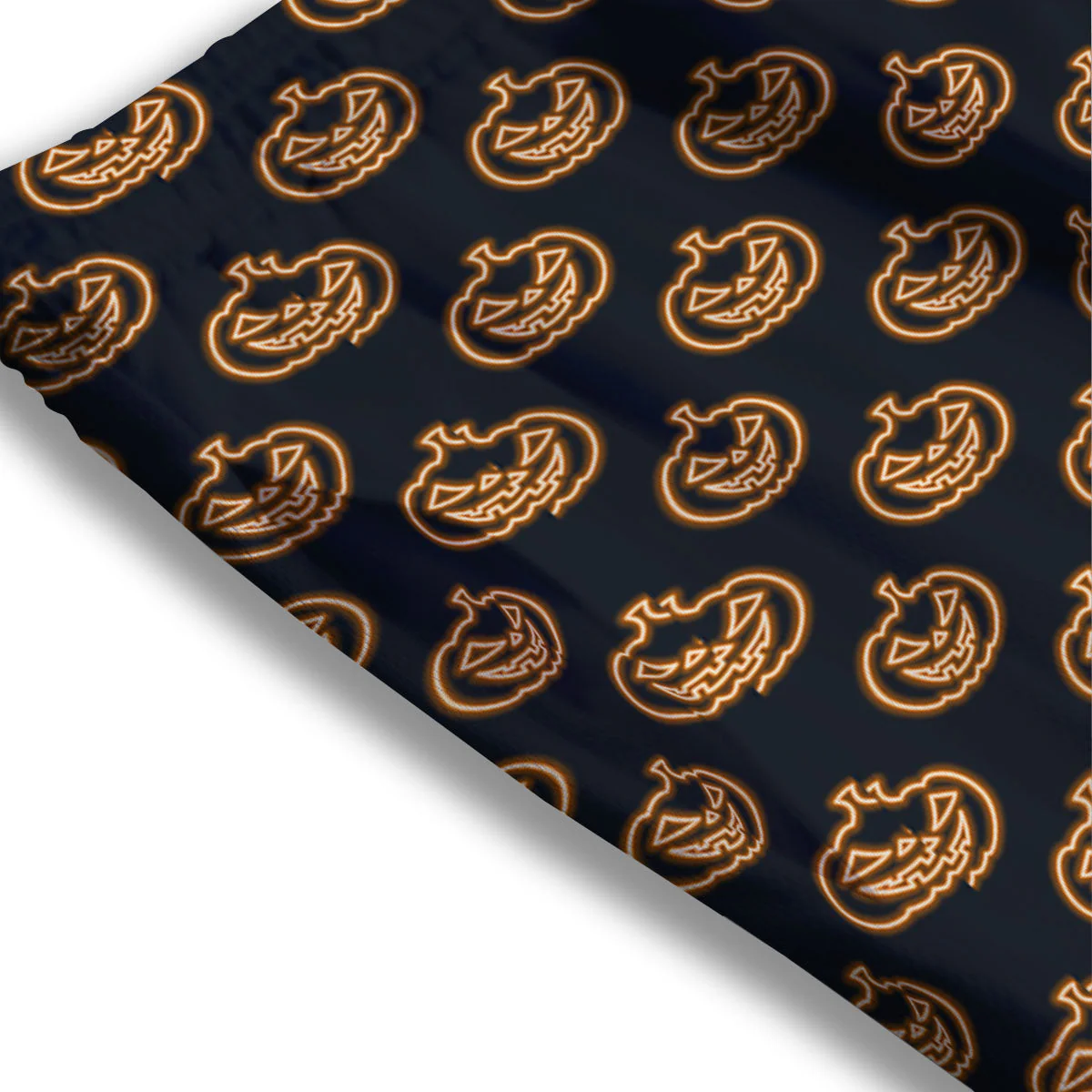 Pumpkin Halloween Print Pattern Mesh Shorts - Image 3