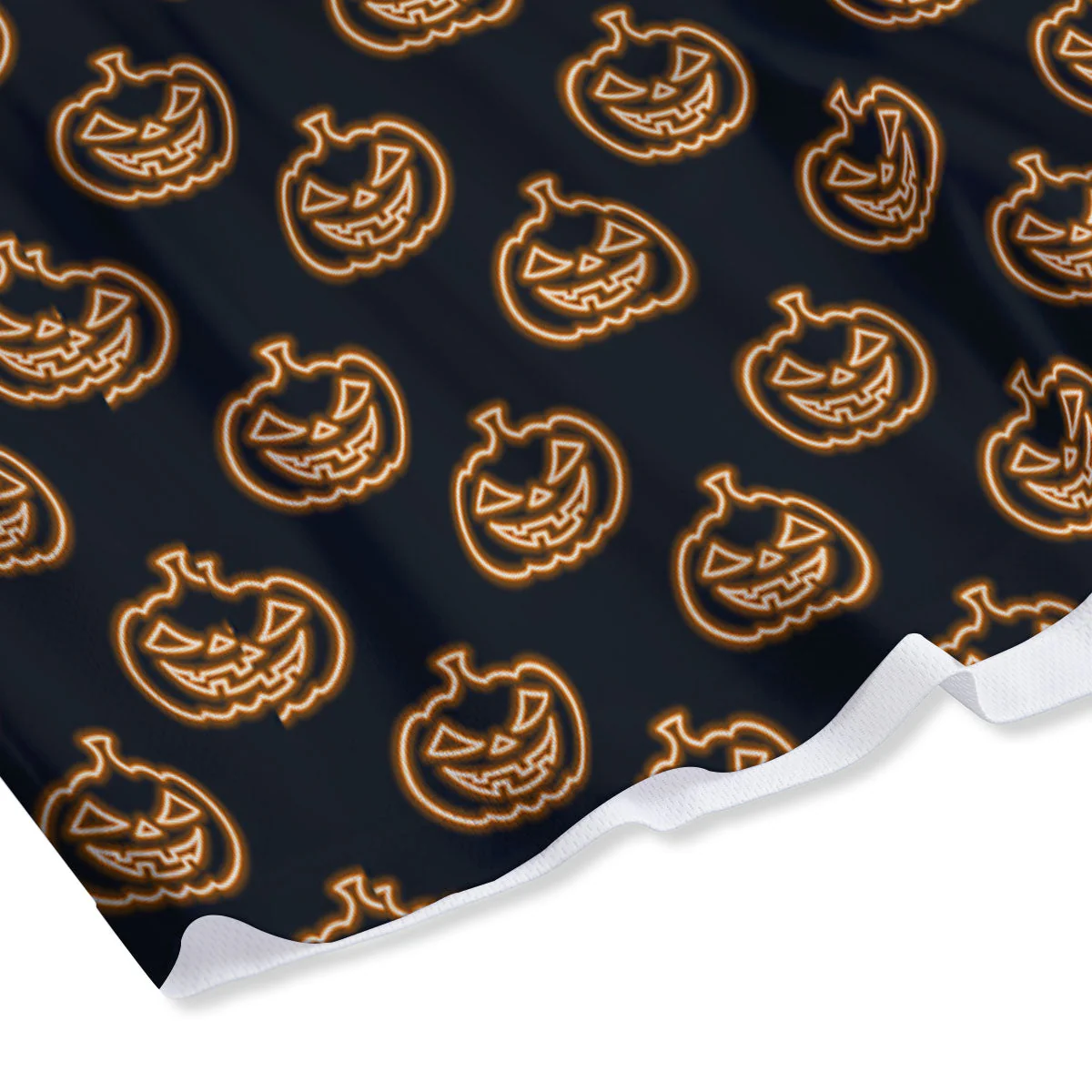 Pumpkin Halloween Print Pattern Mesh Shorts - Image 4