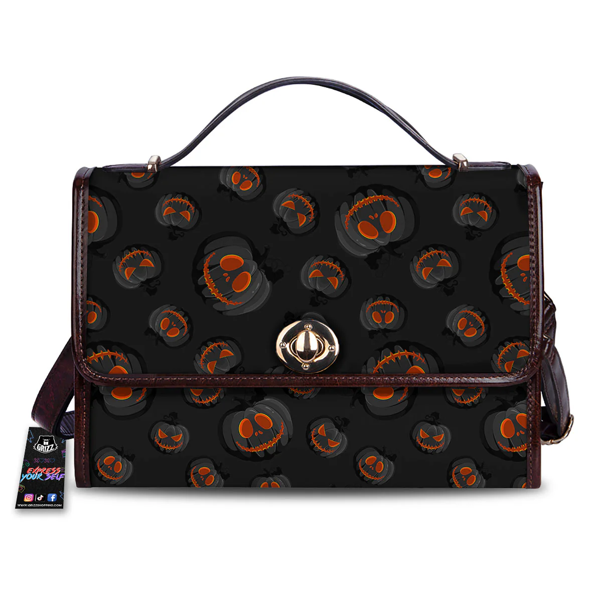 Pumpkin Jack O' Lantern Halloween Print Women's Satchel Bag