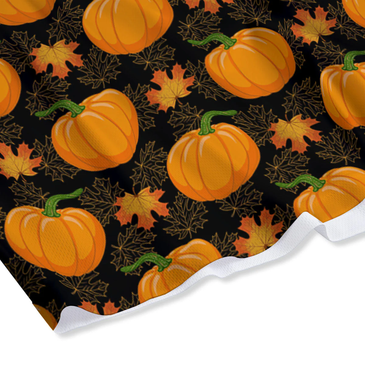 Pumpkin Orange Print Pattern Mesh Shorts - Image 4