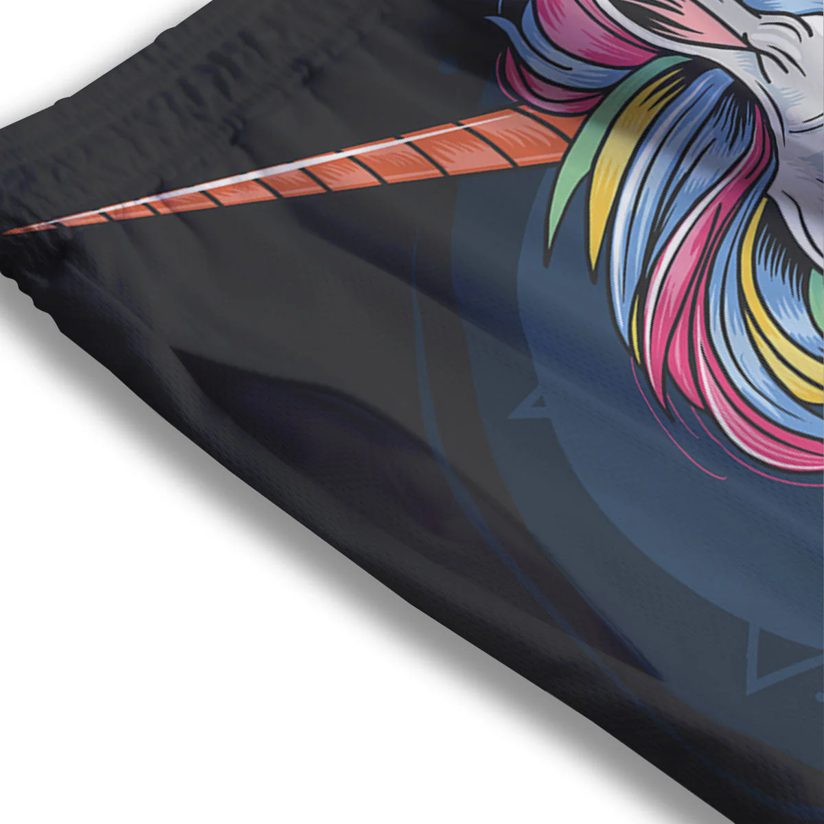 Punk Unicorn Print Mesh Shorts - Image 3