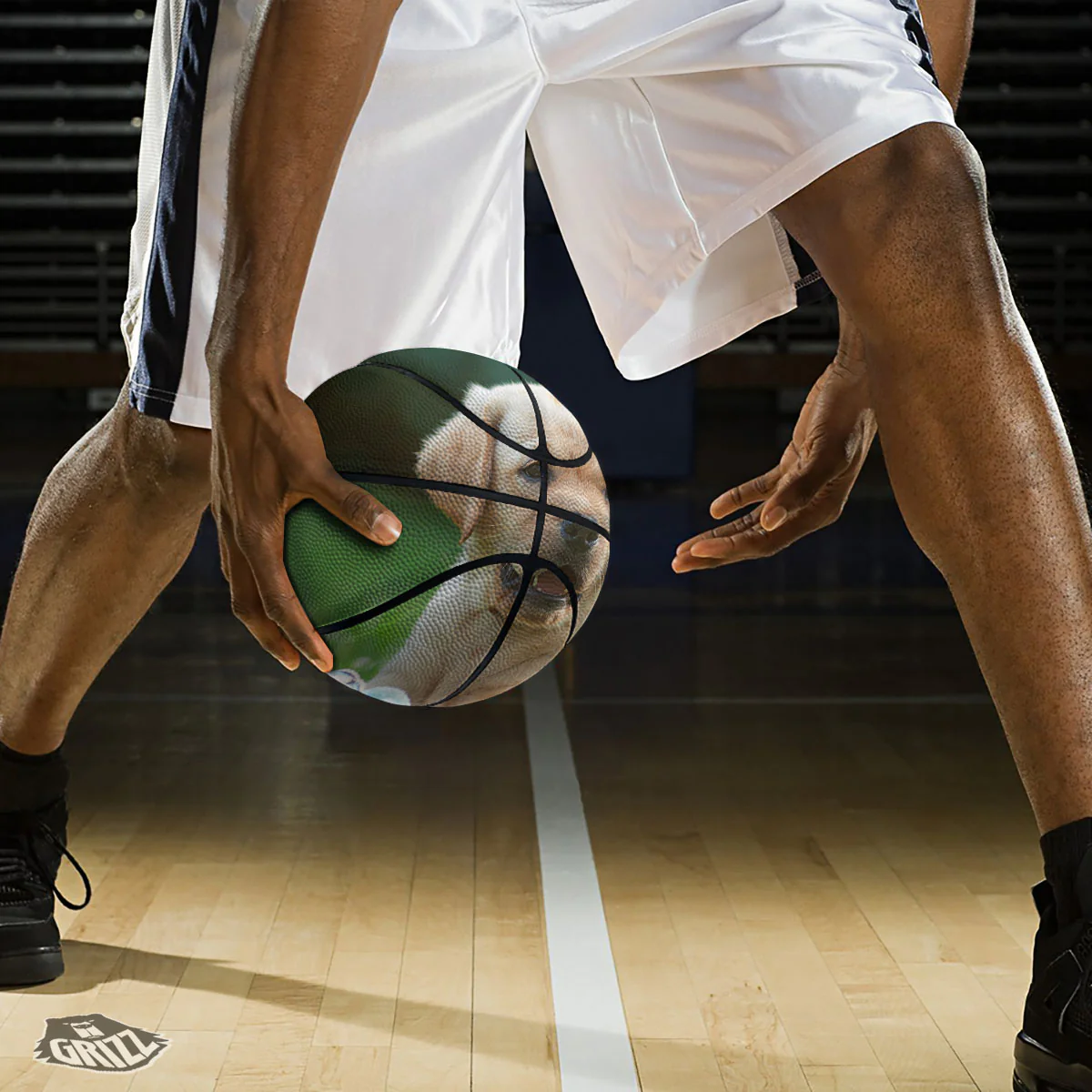 Puppy And Labrador Retriever Print Basketball - Image 3