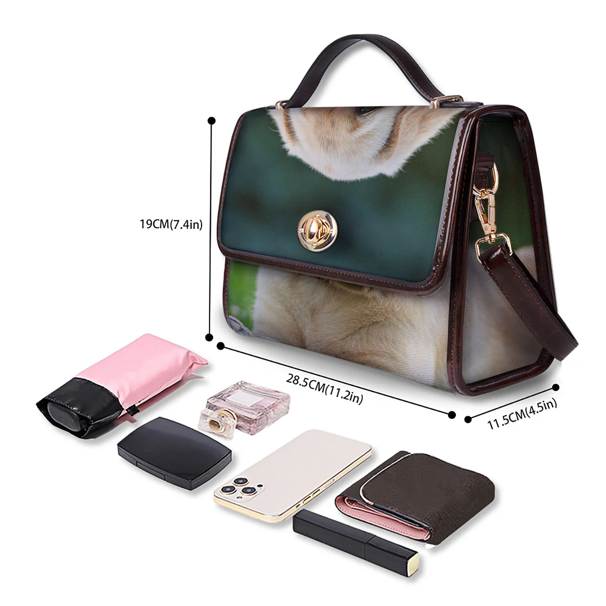 Puppy And Labrador Retriever Print Women's Satchel Bag - Image 4