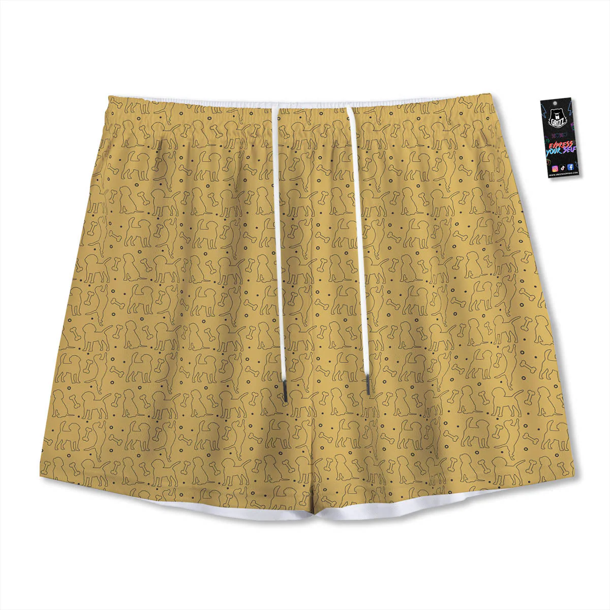 Puppy Cute Beagle Print Pattern Mesh Shorts