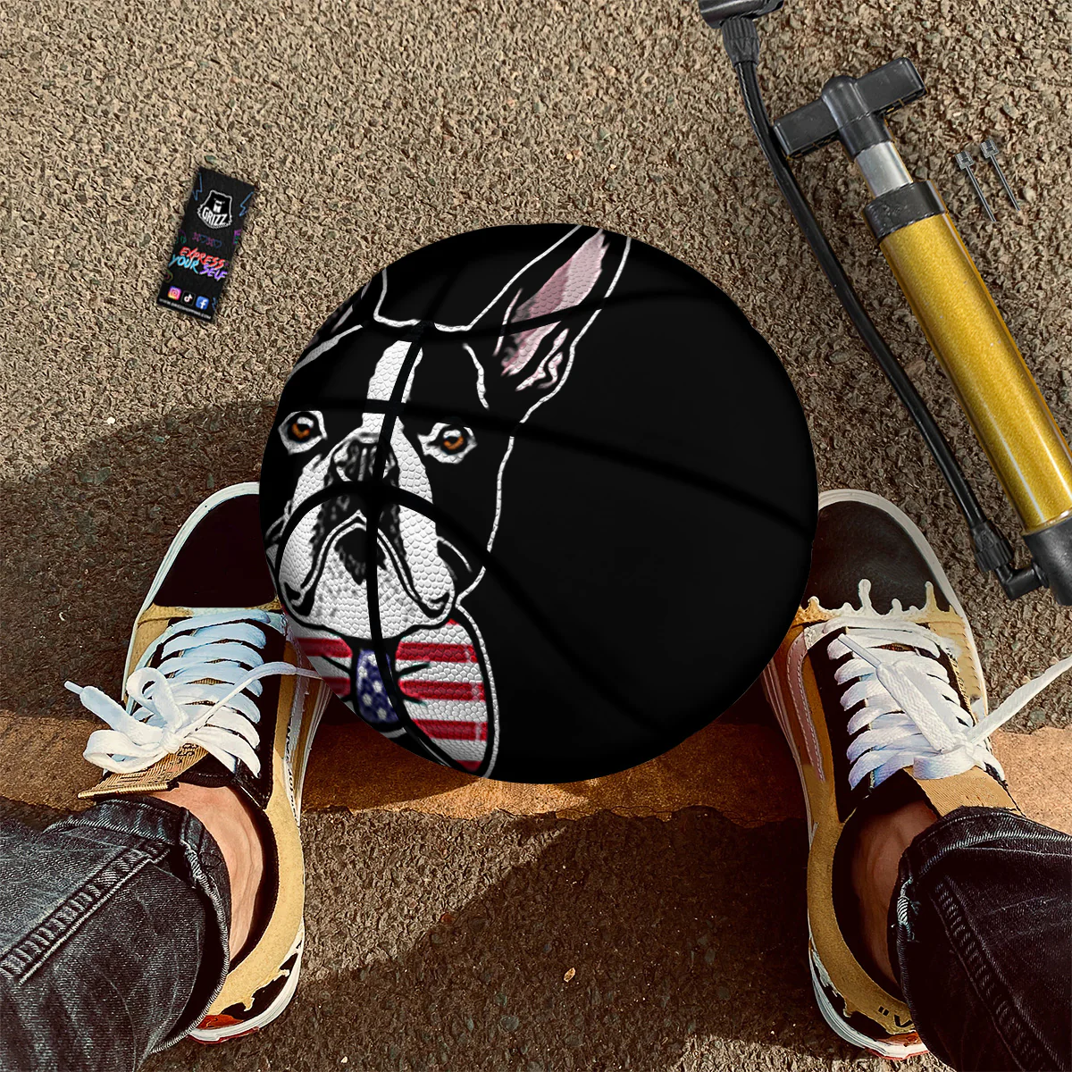 Puppy Faces Boston Terrier Print Basketball - Image 2