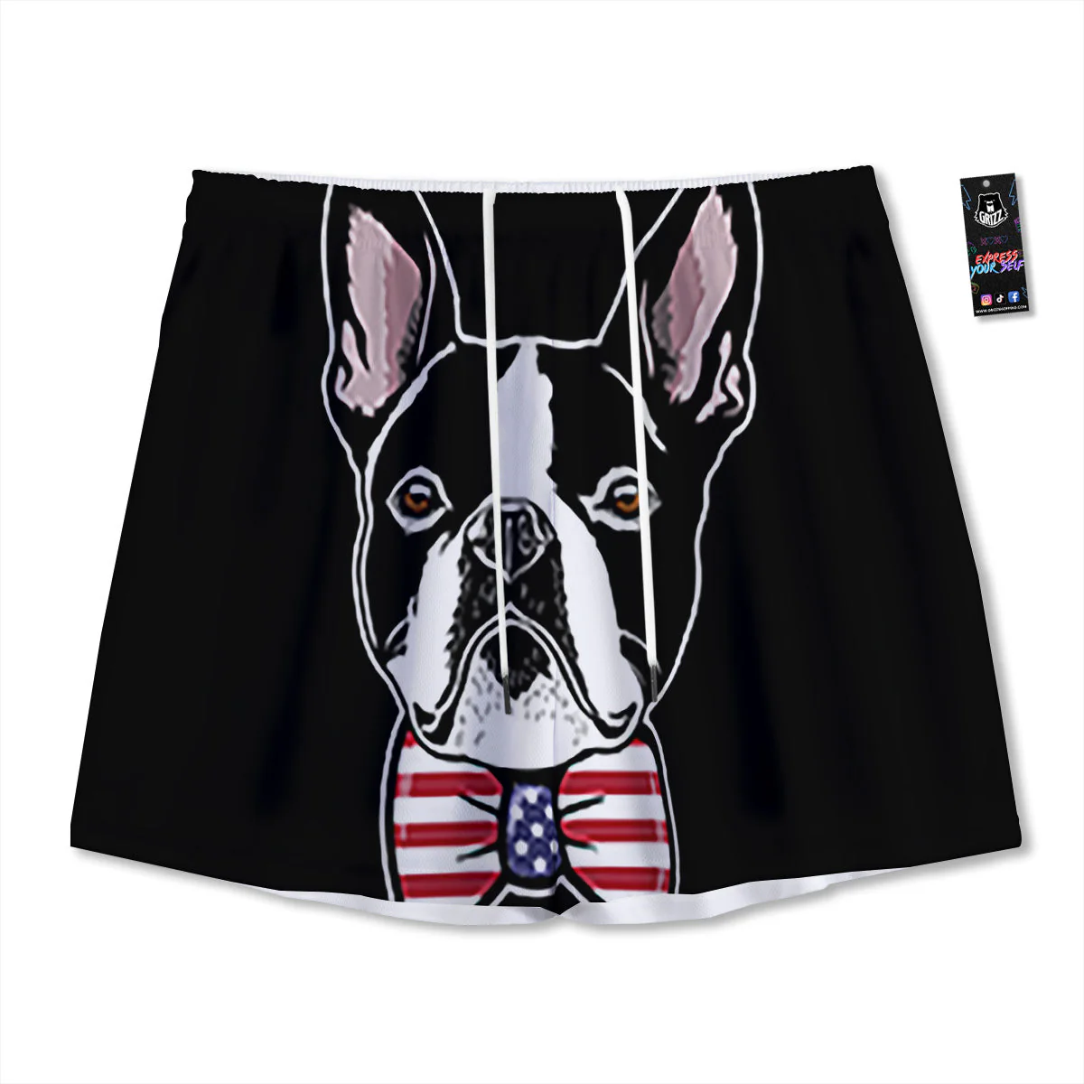 Puppy Faces Boston Terrier Print Mesh Shorts
