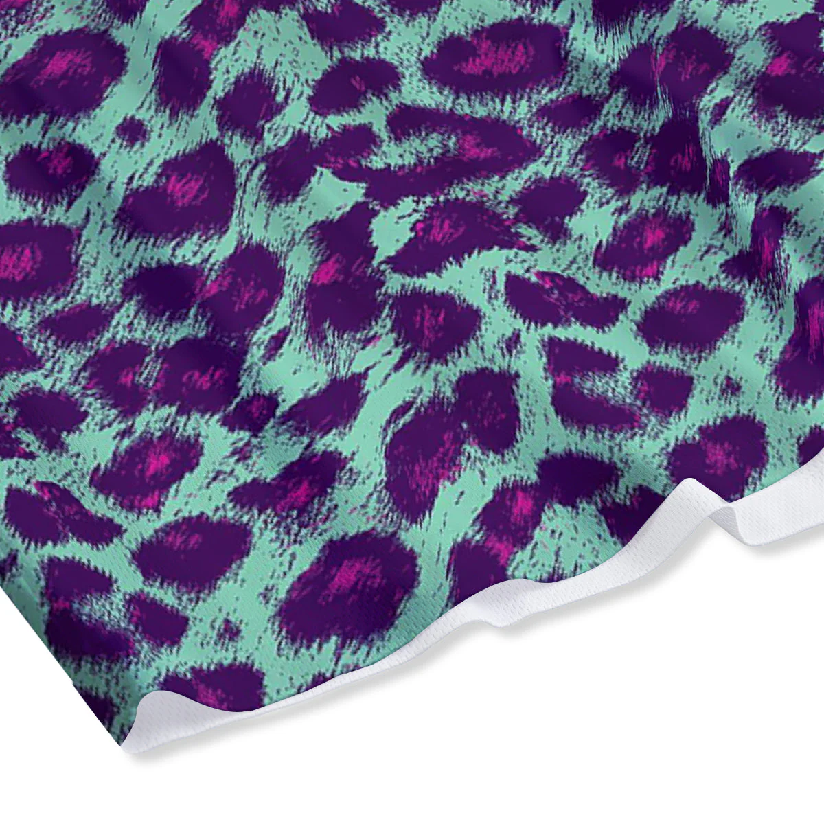 Purple And Blue Neon Leopard Print Mesh Shorts - Image 4