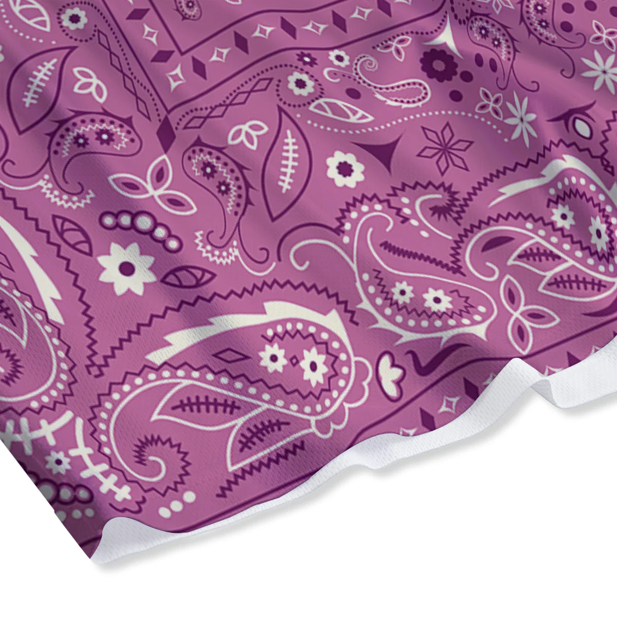 Purple Bandana Print Mesh Shorts - Image 4