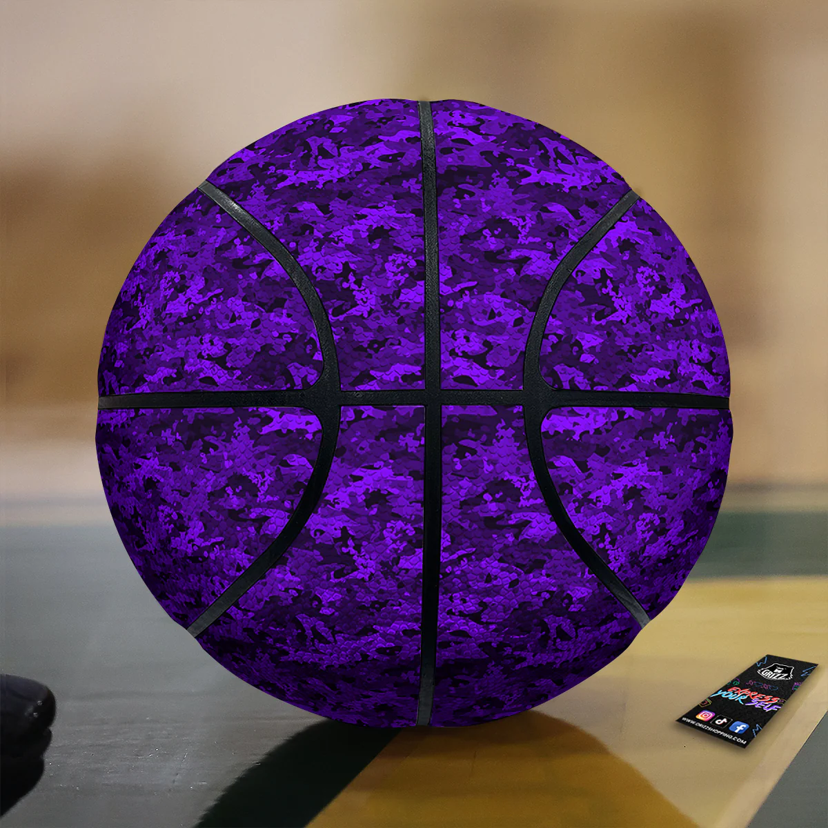 Purple Camouflage Dark Print Basketball