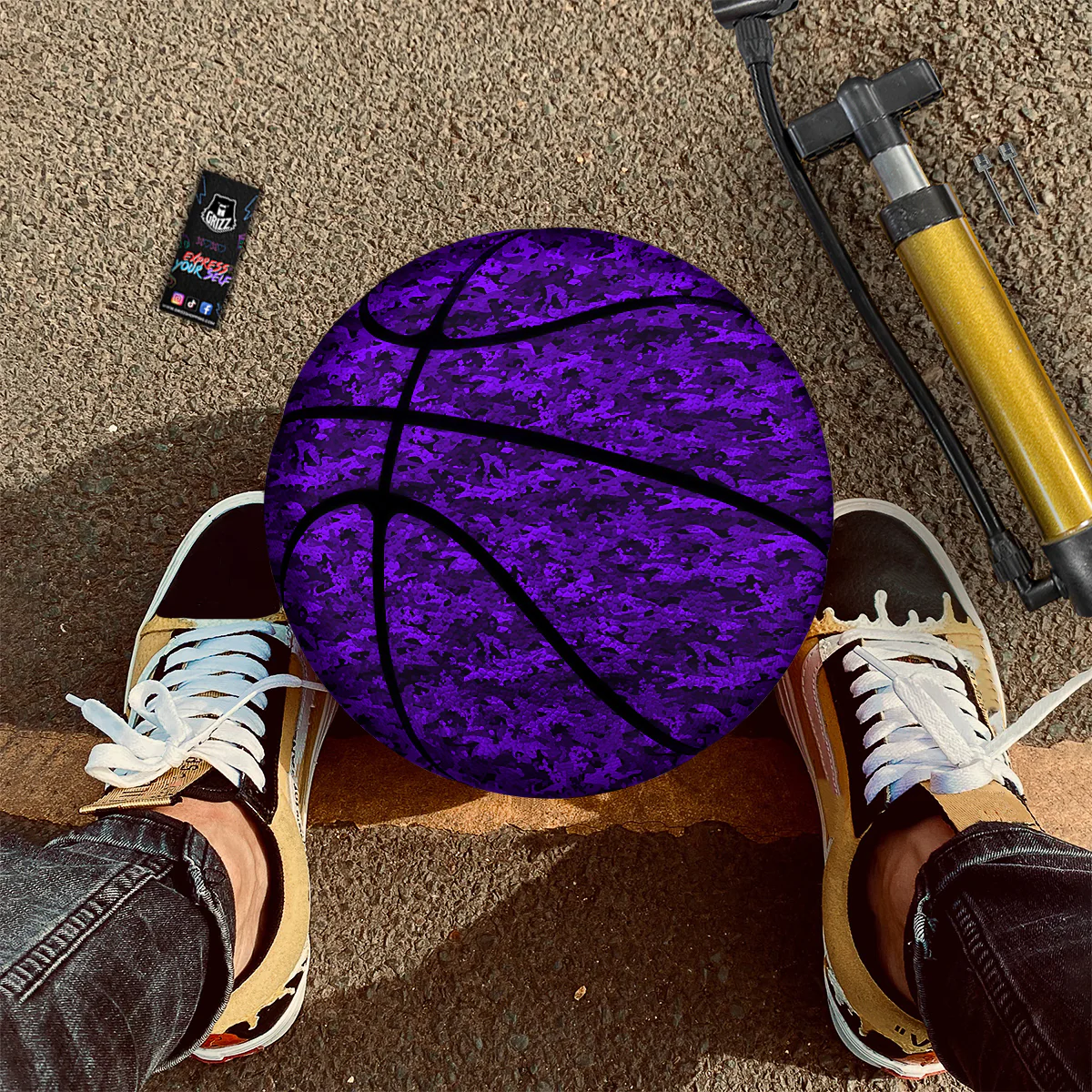 Purple Camouflage Dark Print Basketball - Image 2