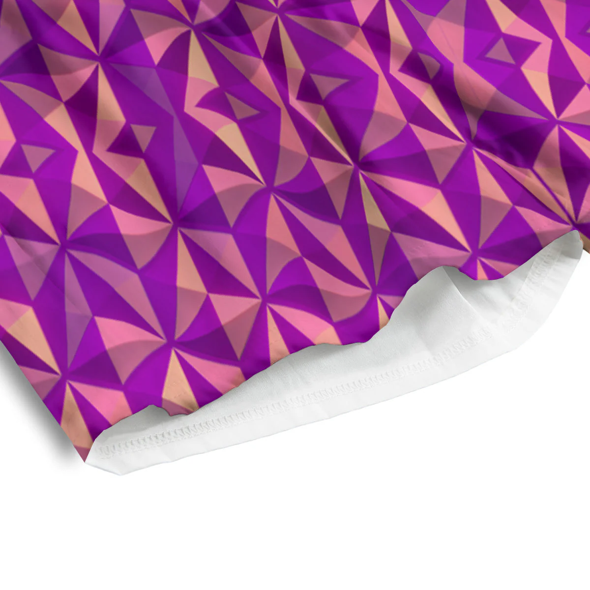 Purple Hexagonal Shape Print Pattern Men's Athletic Shorts - Image 4