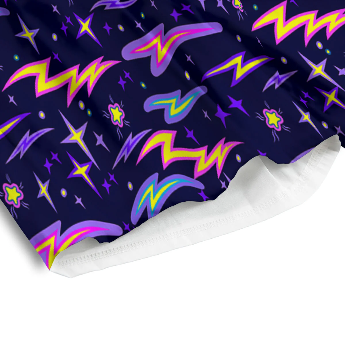 Purple Lightning Flashes Print Pattern Men's Athletic Shorts - Image 4